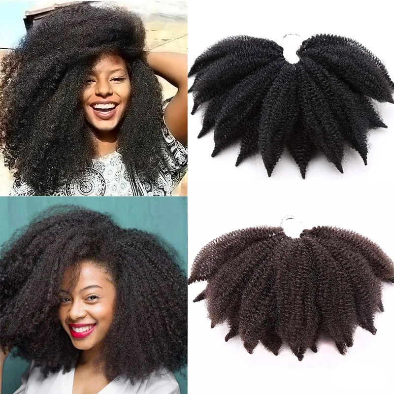 

Short Soft Afro Kinky Marley Braids Hair 8inch Fluffy Curl Twist Crochet Braid Hair Yaki Curl Crochet Synthetic Braiding Hair