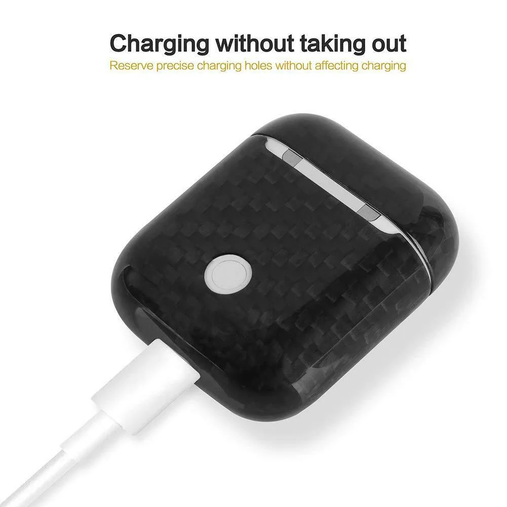 

Ultra Thin Fashion Portable Shockproof Charging Box Carbon Fiber Protective Case Shell Cover Durable Skin For Apple Earphone