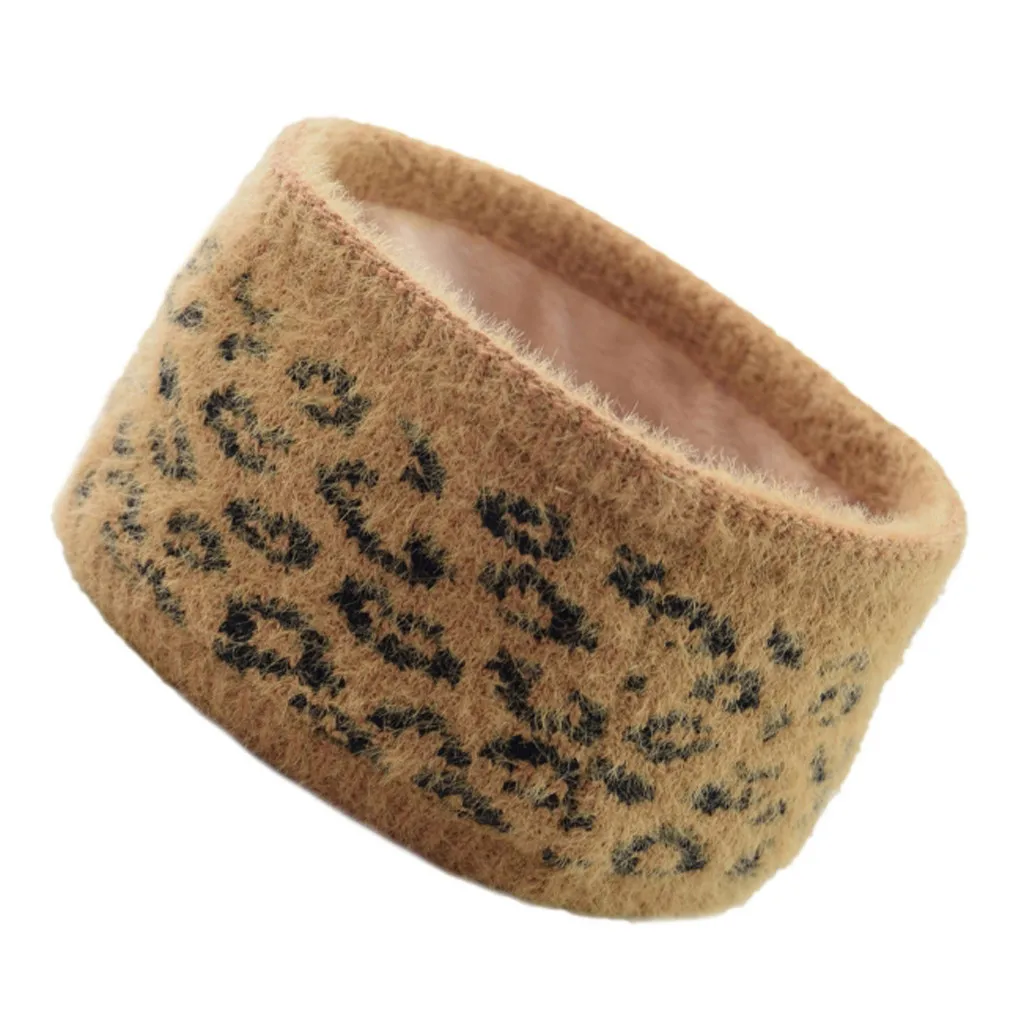 Женские леопардовые утолщенные аксессуары для волос женщин вязаная шерстяная