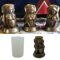 witch goddess candle holder epoxy resin mold concrete plaster casting silicone mould diy crafts home decorations mold