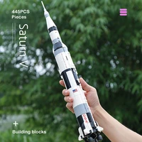creato high tech aviation apollos 11 saturn v rocket lunar module building blocks aerospace city moc model bricks kidstoys gift