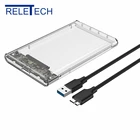 Прозрачный чехол для жесткого диска Reletech 2,5 дюйма, SATA на USB 3,1 Gen2, 10 Гбитс, чехол для интерфейса 5 Гбитс, чехол для диска с поддержкой UASP