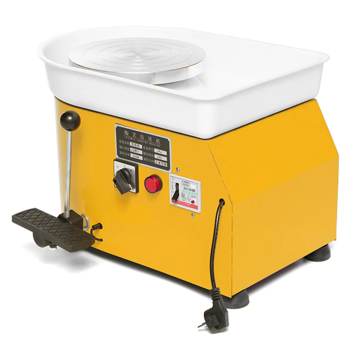M&aacute;quina formadora de cer&aacute;mica el&eacute;ctrica de 110V, rueda de cer&aacute;mica de 235mm, herramienta de arcilla, Pedal de pie, artesan&iacute;a de arte, trabajo de cer&aacute;mica-2