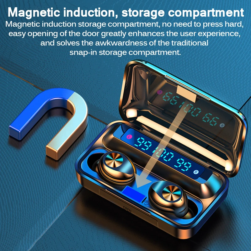 

TWS 5.0 Bluetooth Earphone Bluetooth Technology Noise Reduction Stereo Wireless Earbuds Headset LED Digital Power Display