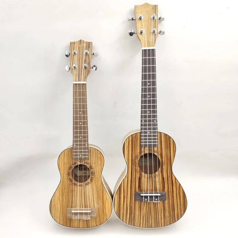 26 Inch Ukulele Professional Kids Beginner Zebra Wood Small Guitar 4 String Instrument 21 Inch Uquelele Madera Music tool AH50YL