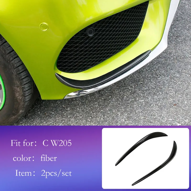 fiber 2pcs Передняя противотуманная фара для mercedes w205 amg Mercedes c Класс аксессуары W205 mercedes w205 углеродное волокно внешняя отделка - Название цвета: fiber 2pcs