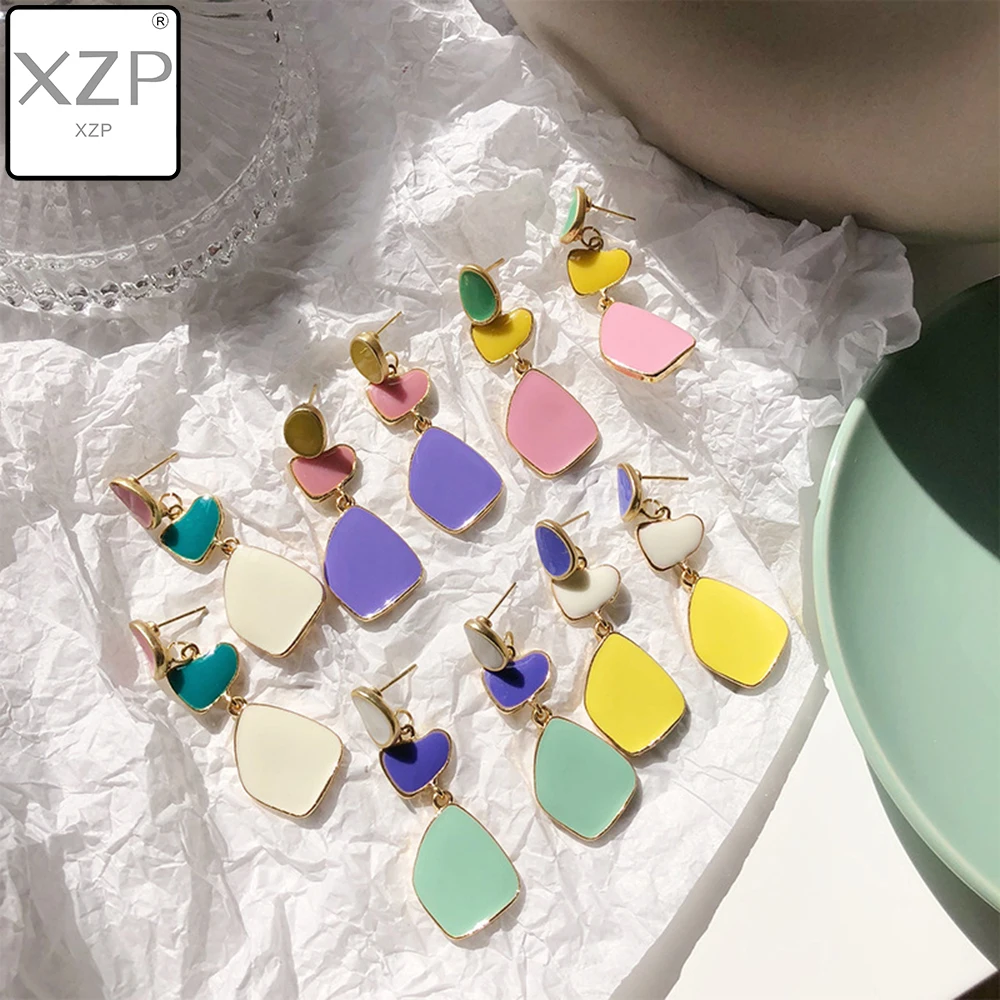 XZP 2019 новые модные корейские красочные глянцевые геометрические нестандартные