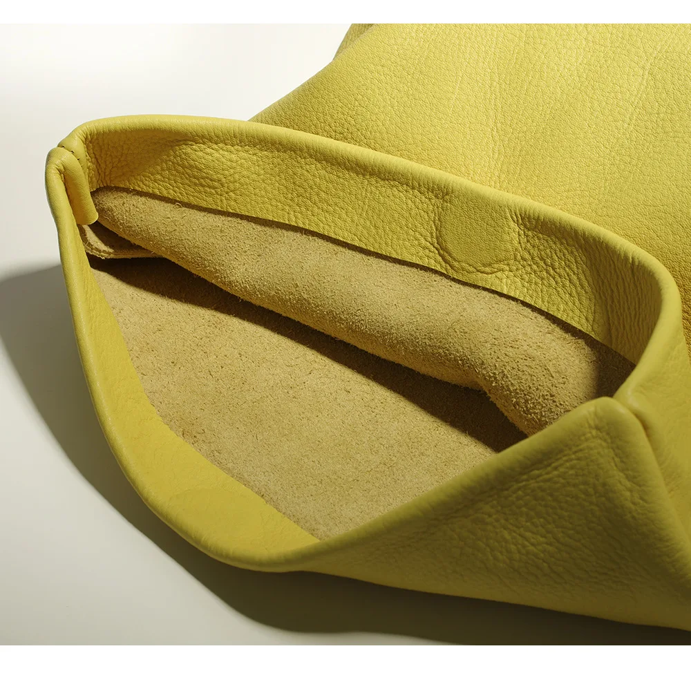 Новинка 2020 Сумочка Багет верхний слой из воловьей кожи желтый розовый клатч