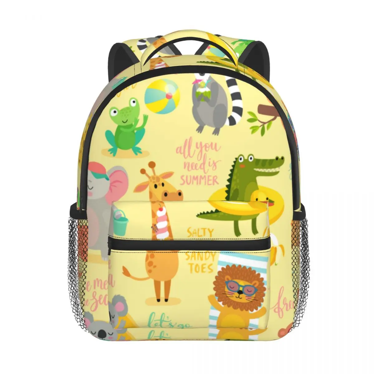 Cute Summer Beach Animals Kids Backpack Toddler School Bag Kindergarten Mochila for Boys Girls 2-5 Years