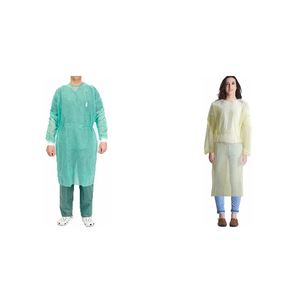 

10pcs Disposable Isolation Clothing Non-woven Isolation Gown Resistant Protective Dress For Men Woman