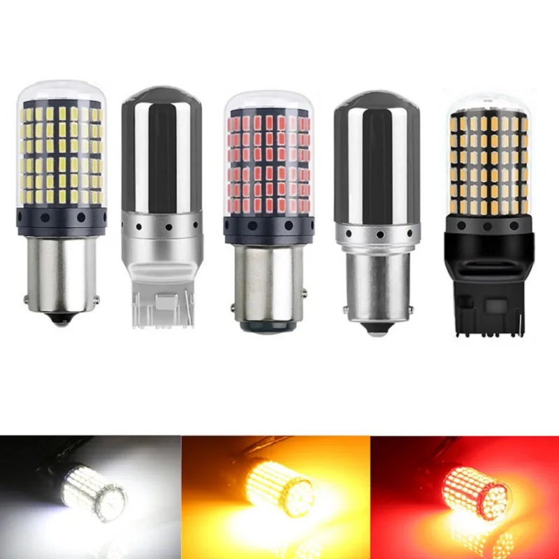 

1PCS T20 7440 7443 W21W 1157 BAY15D LED Bulbs 1156 BA15S P21W BAU15S 3014 144smd Error Free Canbus Turn Signal Lights Brake lamp