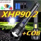 Светодиодный фонарь XHP90.2 с 800000 бликами, самый мощный Cob-светильник, 18650 26650, светодиодный фонарик, USB, светодиодный фонарик XHP70.2, фонарь 18650, охотничий ручной светильник