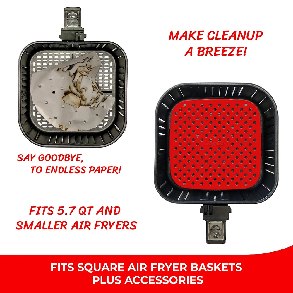 Силиконовая подкладка для фритюрницы многоразовая квадратная фритюрница