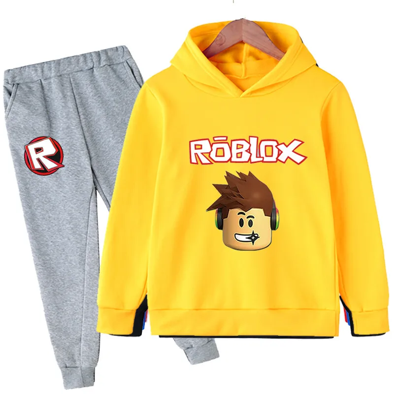 

2021 New Year Boys Cotton child Tracksuit Clothing Sets Children Girls ROBLOXing Clothes Kids O-neck Hoodies+Long Panits Suits