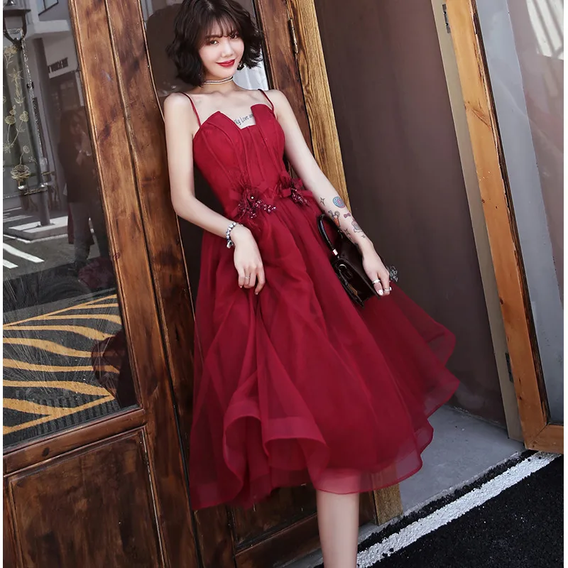 Это Yiiya выпускное платье цвета Бургунди чай Длина vestidos de gala элегантного размера плюс Бургундия Слинг платье для женщин вечерние LF069