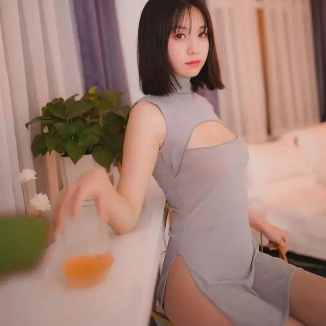 Соблазнительное нижнее белье Прозрачное платье бежевого и серого цвета