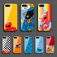 sesame monster street phone tempered glass case cover for huawei honor nova 5t 71 8a 8x 8 9x 9 10 10i 20 30 pro lite painting