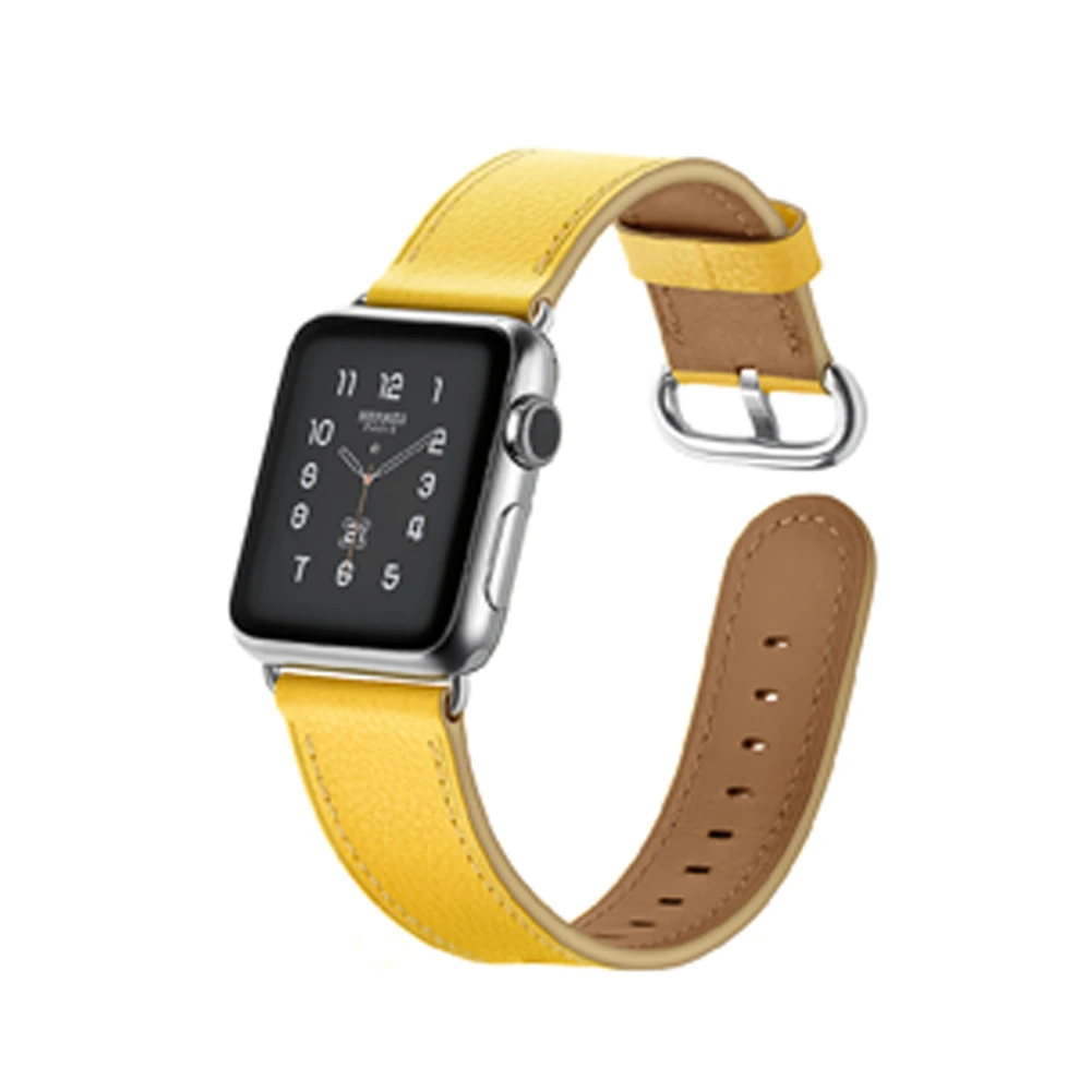 

Leather strap For Apple Watch band 42mm 44mm correa iwatch band 5 38mm/40mm Classic Buckle bracelet for apple watch series 5 4 3