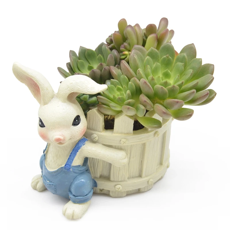 Полимерные Мультяшные цветочные горшки в виде кролика креативные мини