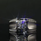Мужское серебряное кольцо с муассанитом, муассанитовое кольцо с бриллиантом 1,0 карата 2,0 карата 3,0 карата, мужское кольцо с муассанитом