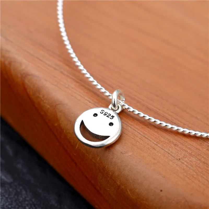 Модные серебряные ювелирные изделия смайлик кулон 100% стерлингового серебра 925