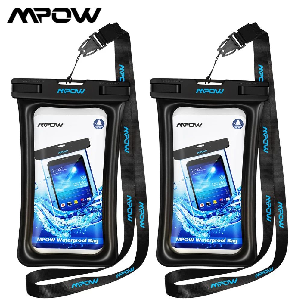2 упаковки Mpow IPX8 водонепроницаемый чехол для телефона Высокое качество плавучий прозрачный чехол сухая сумка для телефона Android iPhone