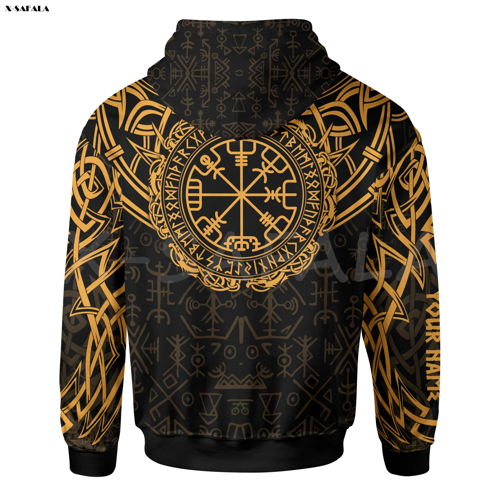 Толстовка Мужская/женская с 3D-принтом свитшот рисунком викингов руны