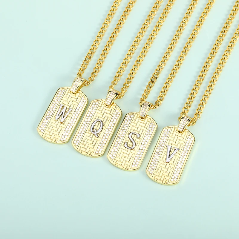 

New Gold 26 English Alphabet Necklaces A-Z Letter Necklace Stainless Steel For Women Luxury Two Tone Pendant Chain Jewelry Gift
