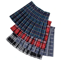 y2k korean fashion high waist women skirt plaid pleated a line short pant lining mini skirts casual summer jk school uniform