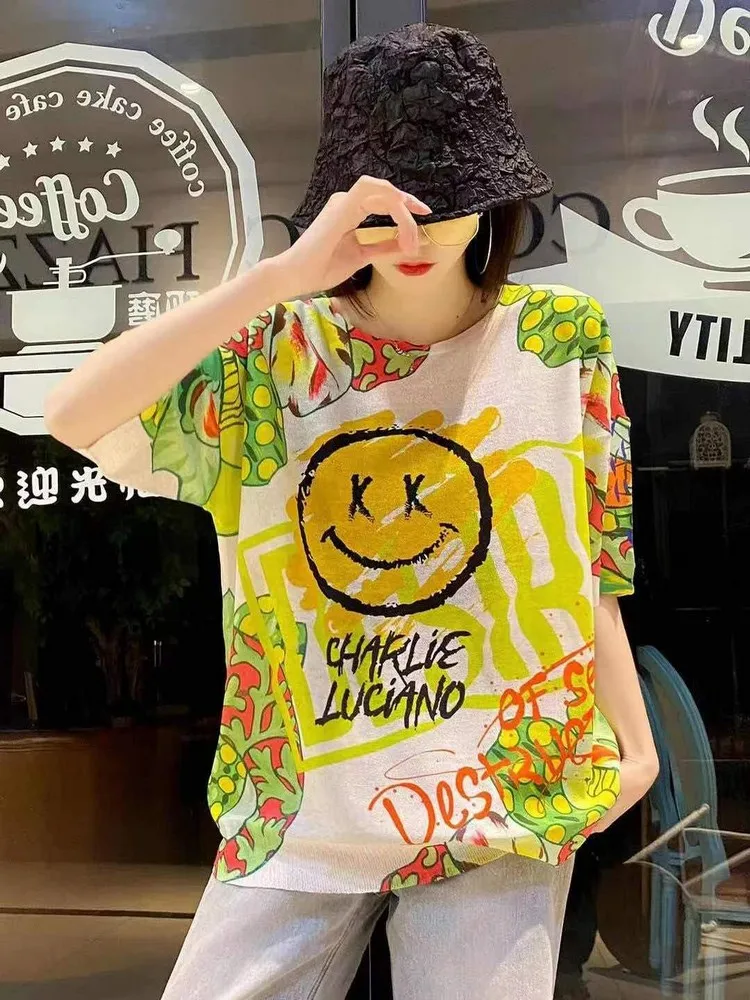 

Harajuku Japanese Cute Funny Tshirts Tops Women Nice Short Sleeve Kawaii Sweater Women's Clothing Nice