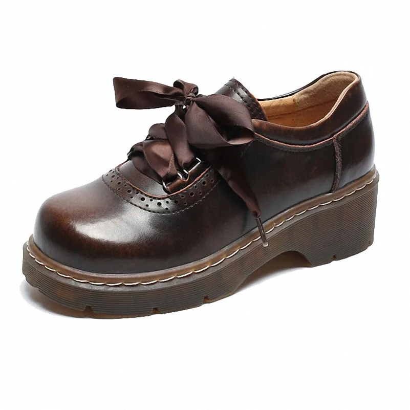 Женские туфли-оксфорды Yourseason из натурального спилка на шнуровке с лентами