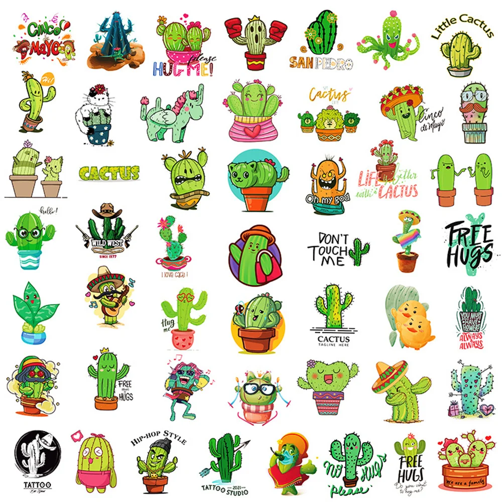 103050pcs small fresh cactus cartoon graffiti stickers stickers laptop mobile phone shell bicycle guitar stickers wholesale free global shipping