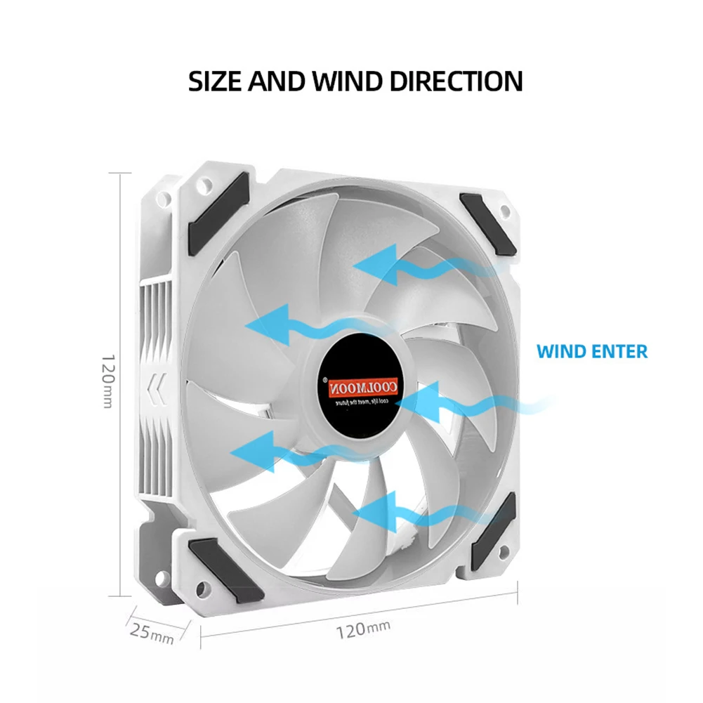 PC Case Fan 120mm PWM 4 Pin ARGB Addressable RGB Household Computer Accessories for CPU Water Air Cooler | Компьютеры и офис