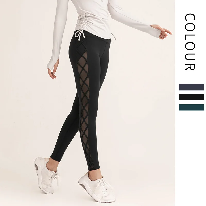 Сексуальные сетчатые леггинсы для тренажерного зала эластичные штаны йоги