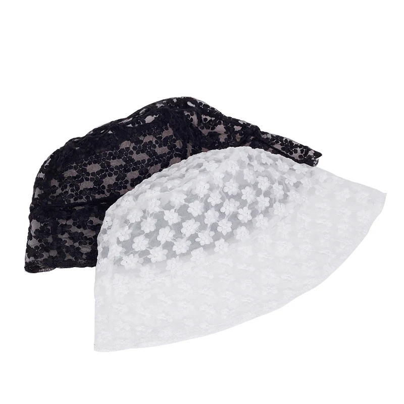 

Lace Bucket Hat Women Soft Lace Flower Wide Brim Sun Hats Flower Hollow Summer Fisherman Hats Ladies Bucket Hats tide gorras