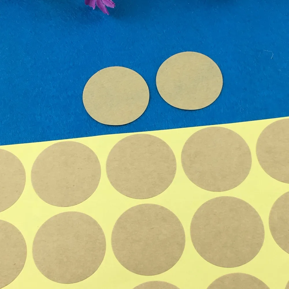 

2000pcs Kraft Blank Paper Sticker Labels 4cm Diameter Round Self-adhesive Label Sealing For tips/box/jewelry/bag/card