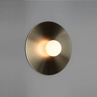nordic round wall light postmodern creative metal wall mount ring light art bedroom bedside lamp study gold wall lamp