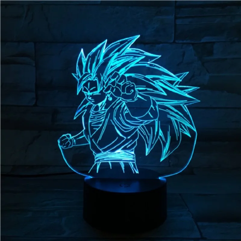 Dragon Ball Z мультфильм Saiyan ночник USB светодиодный 3D многоцветный декоративный Настольный светильник освещение мужской подарок для мальчика спальня Рождество