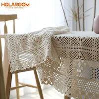 100 cotton knitted lace tablecloth shabby chic vintage crocheted tablecloth rural table cover handmade cotton lace table cover