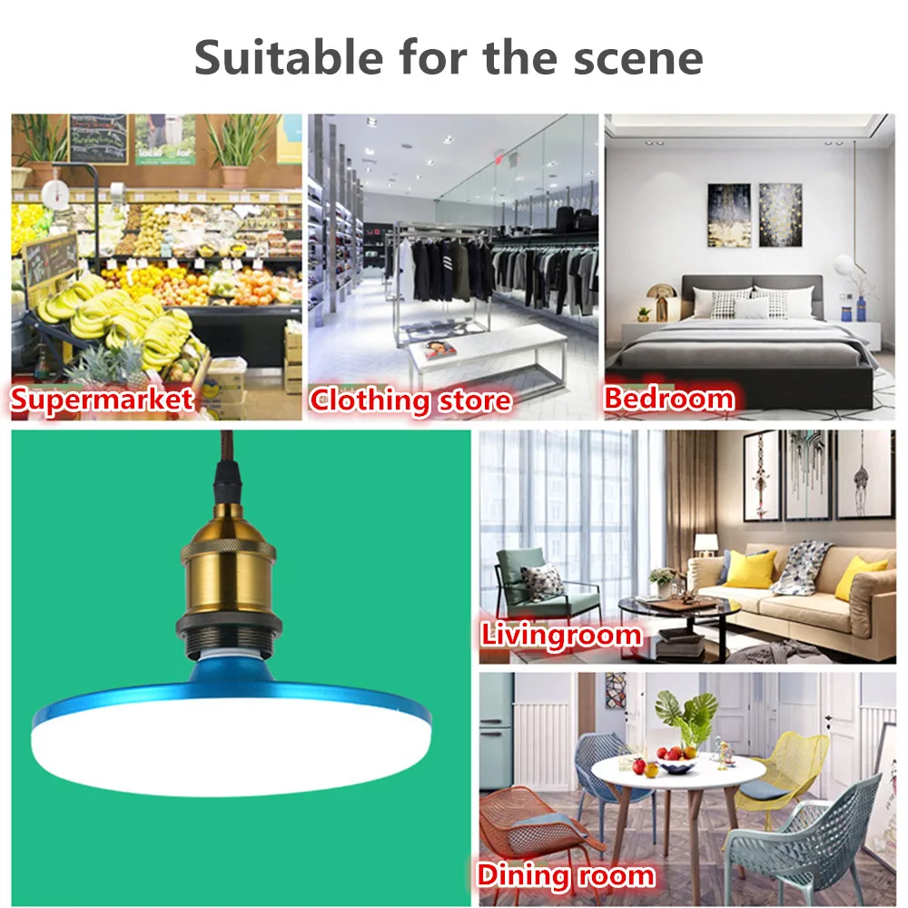 Энергосберегающая плоская лампа E27 3000K/6000K светодиодная в виде НЛО 20 Вт 30 40 50 60 для