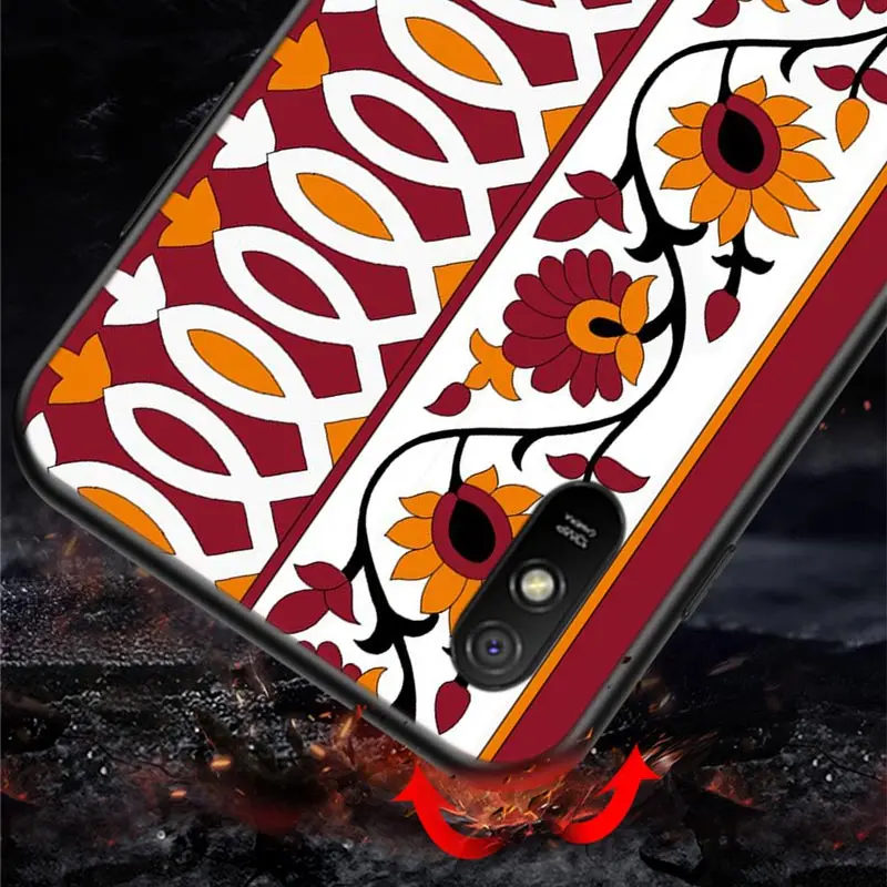 

Beautiful flower pattern For Xiaomi Redmi 9 9C 9A 9I 9T 10X 8A 8 7A 7 6A 6 5 S2 Y3 Y2 K30 Ultra K20 Pro Black Phone Case
