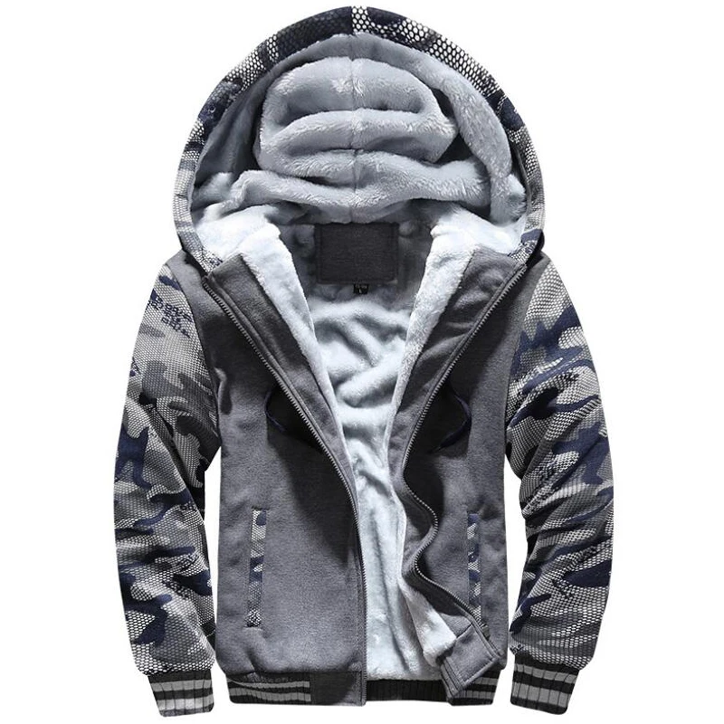 Толстовки Мужские осенне-зимние с капюшоном бархатные теплые уличная одежда