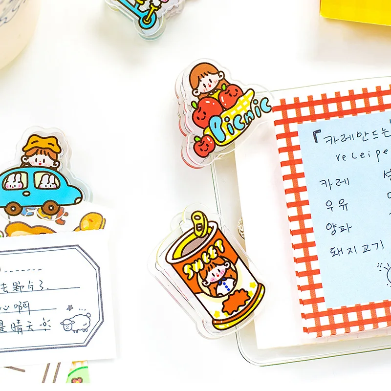 

1pcs Hot Acrylic Clip Bookmarks Sweetheart Series Clips Teacher Student Page Holder Stationery School Office Supply Friends Gift