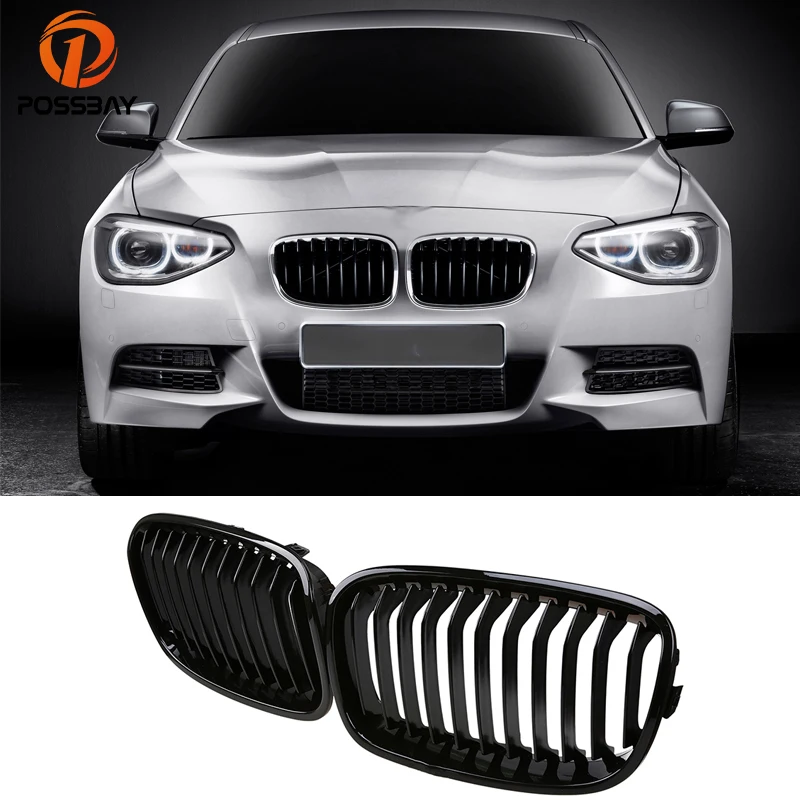 Posbay Передняя носочная решетка гриль глянцевый черный для BMW 1 Series F21 118i/120d/120dX 3 Door