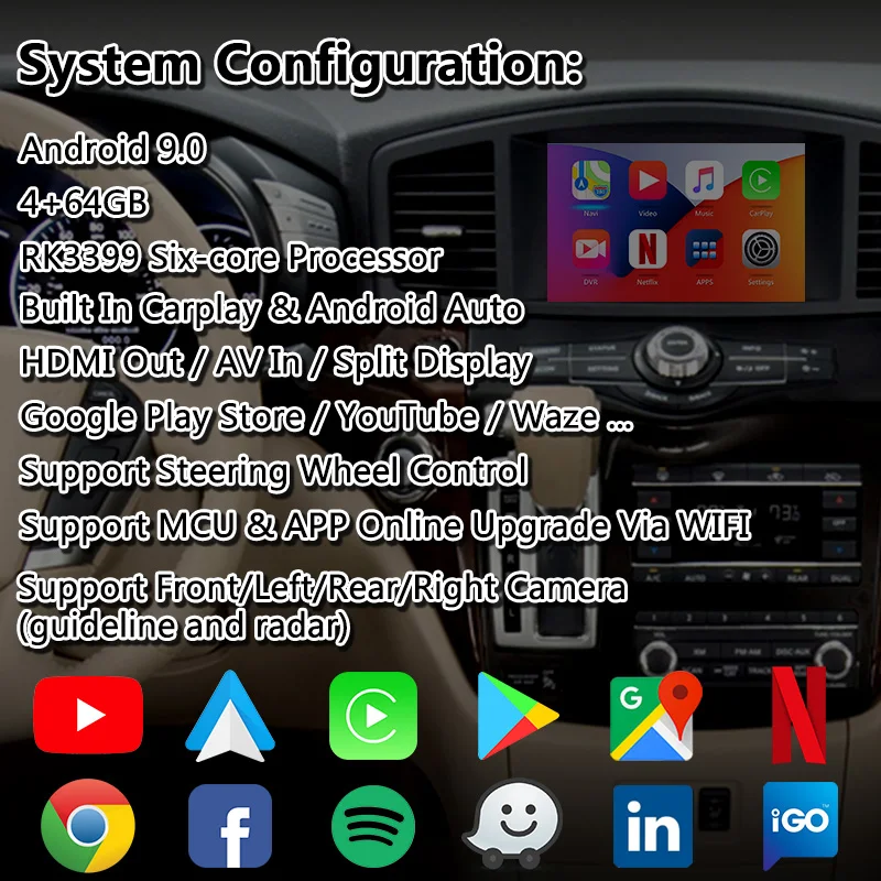 Lsailt Android Carplay интерфейс для Nissan Quest 2011 2017 года со встроенным авто беспроводной