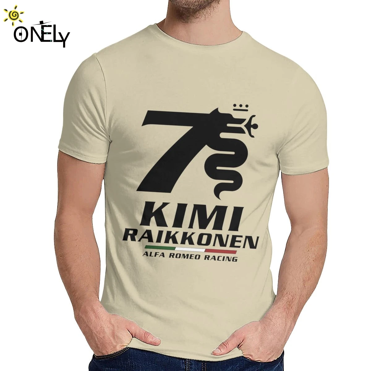 Футболка с круглым вырезом Kimi Raikkonen Alfa Romeo Racing Новая удобная мужская футболка S-6XL