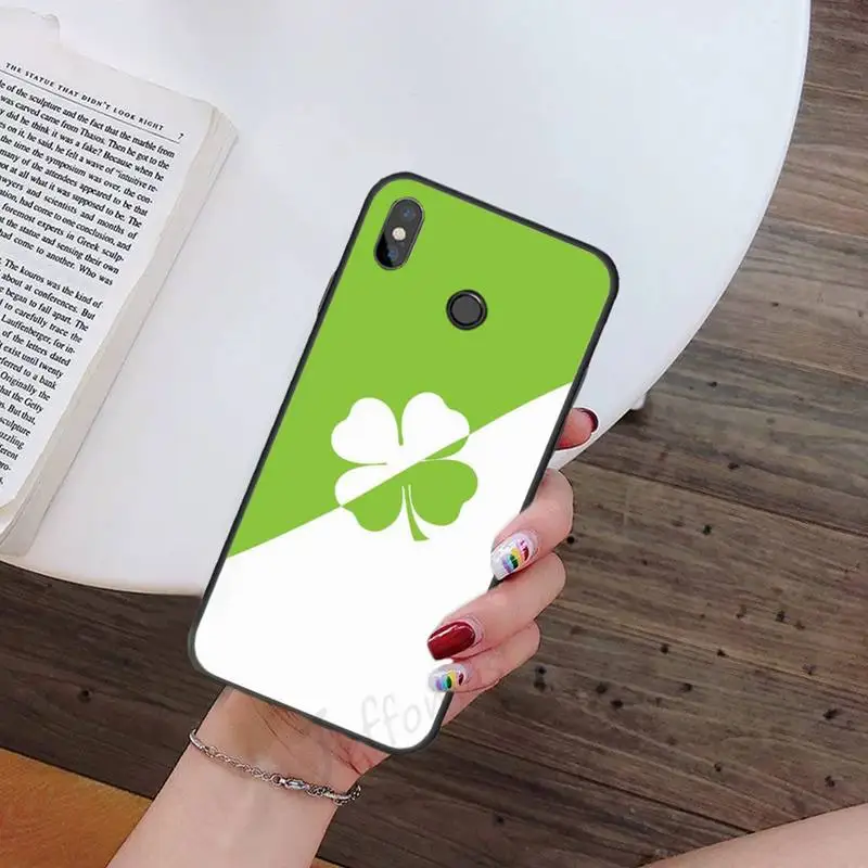 

Lucky clover golden green art Phone Case For Xiaomi Redmi note 7 8 9 t k30 max3 9 s 10 pro lite