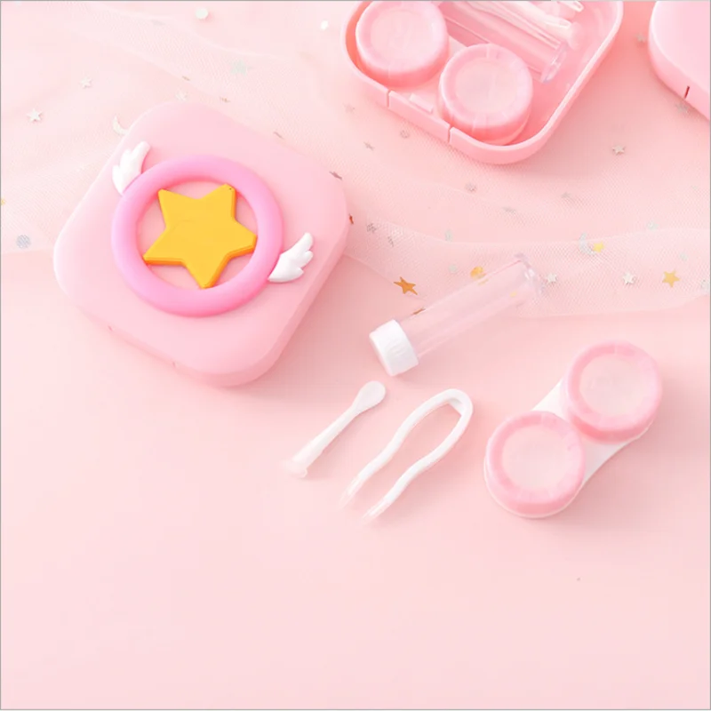 Милый чехол для контактных линз с мультяшным рисунком крыла унисекс футляр