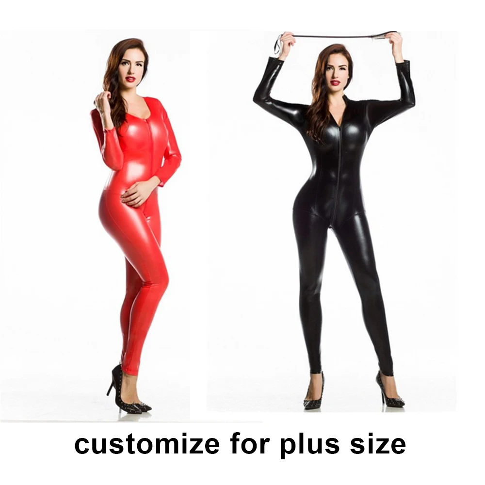 

Adult One Piece Spandex Sexy Womens Mock Neck Shiny Metallic Gold Catsuit Footless Zip Front Unitards Clubwear Stripper Costume