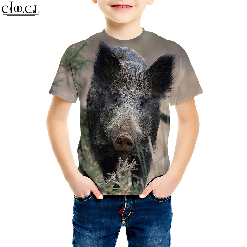 Футболка с изображением диких животных кабана футболки 3D принтом поросенка